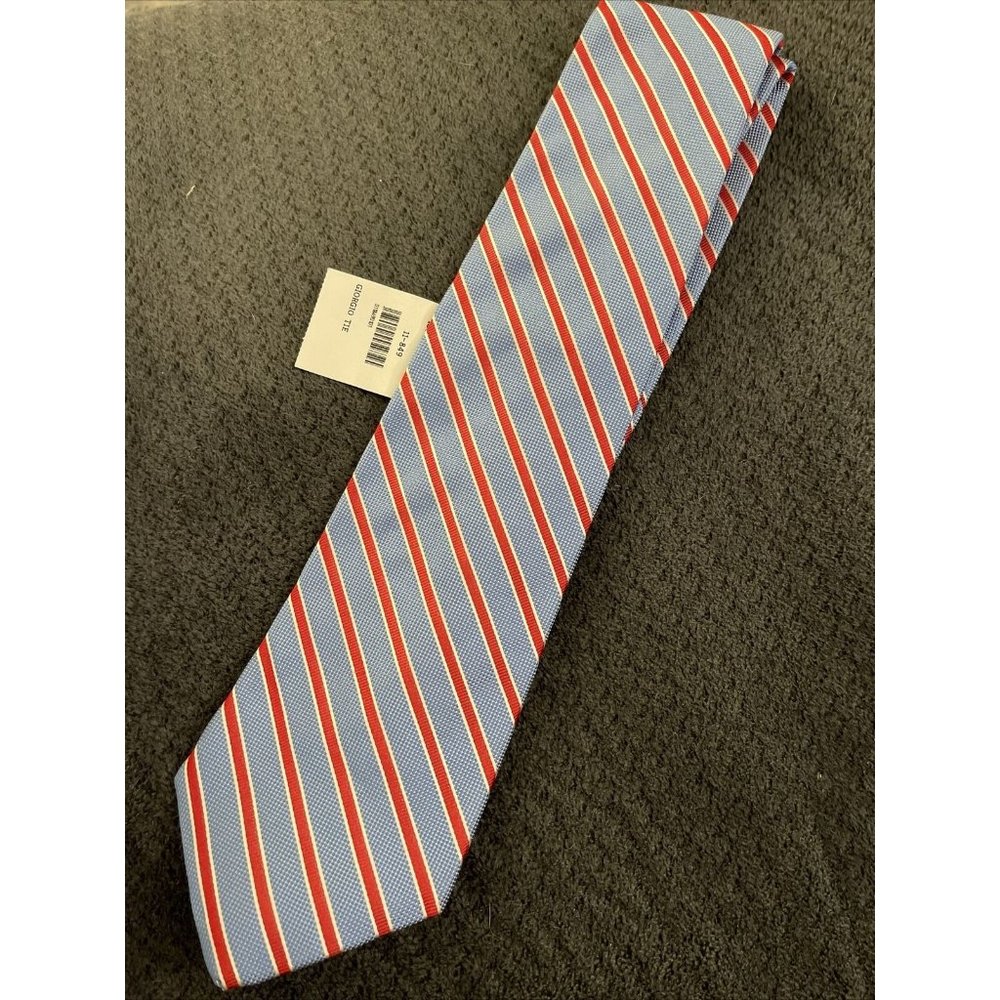 New A Giorgio Blue Red Striped Men’s Tie A41